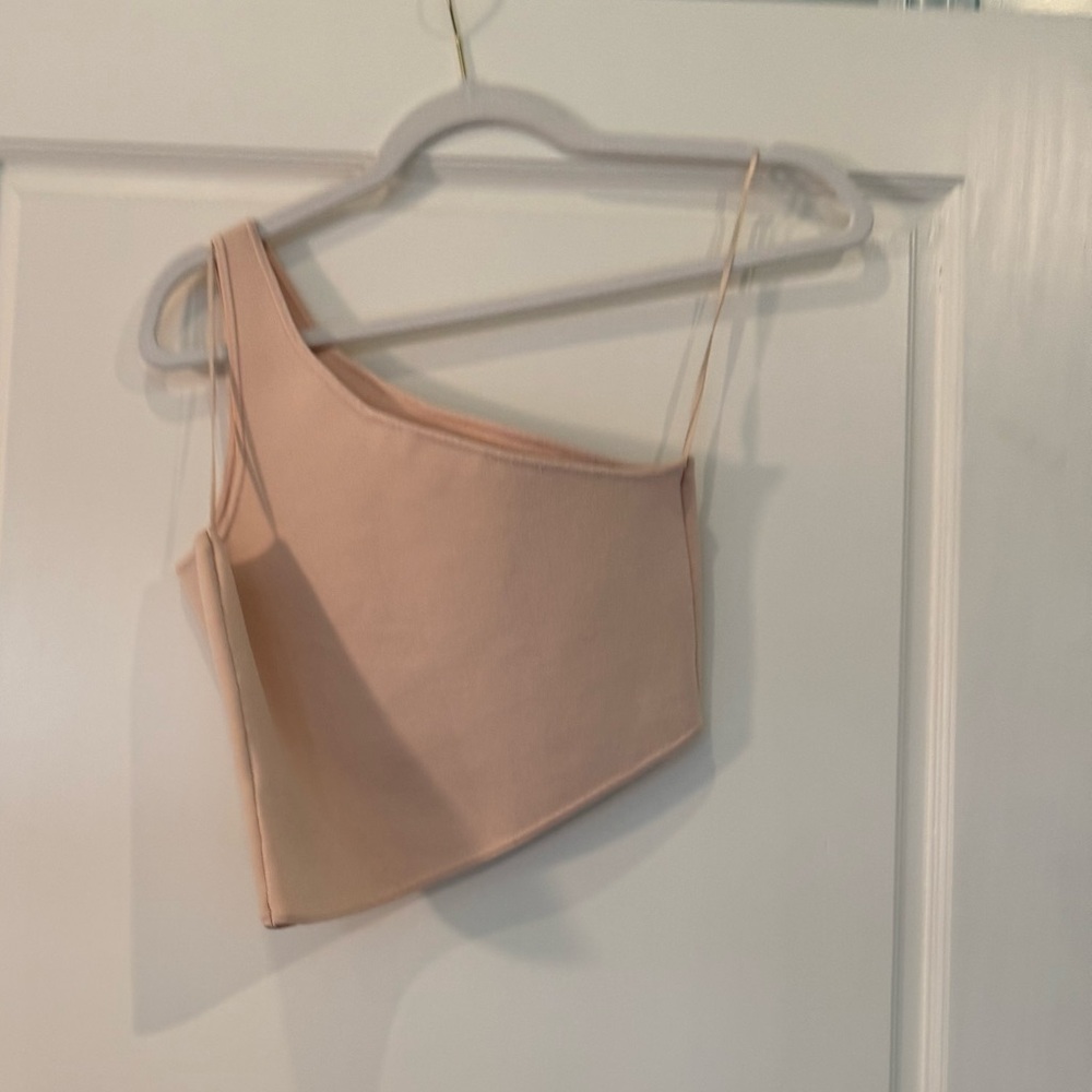 Asymmetrical Peach Crop Top